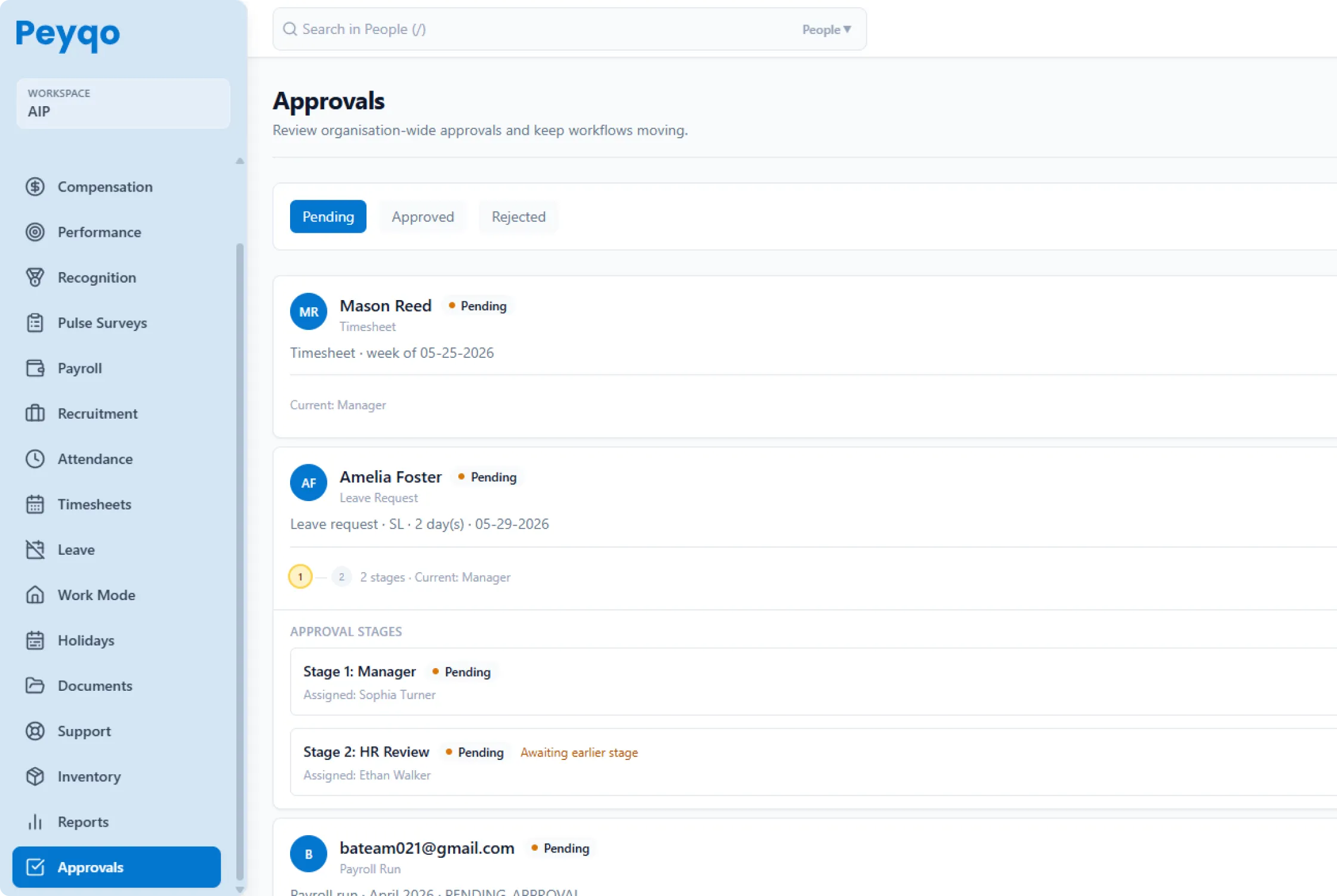 Peyqo Approval dashboard