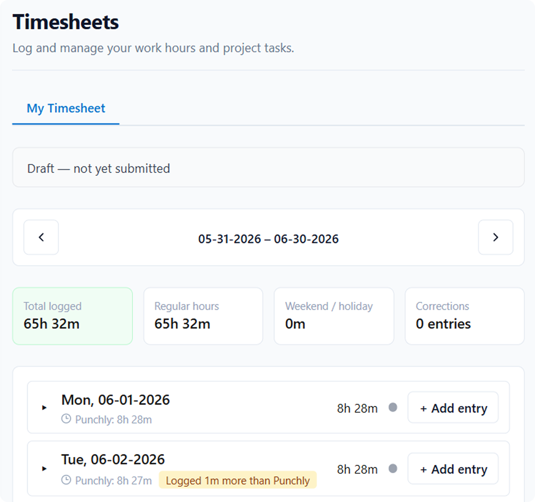 Peyqo Attendance — Fix Missed Punches Without the Hassle
