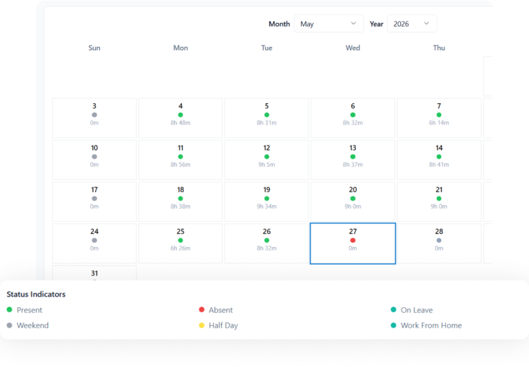 Peyqo attendance and leave preview