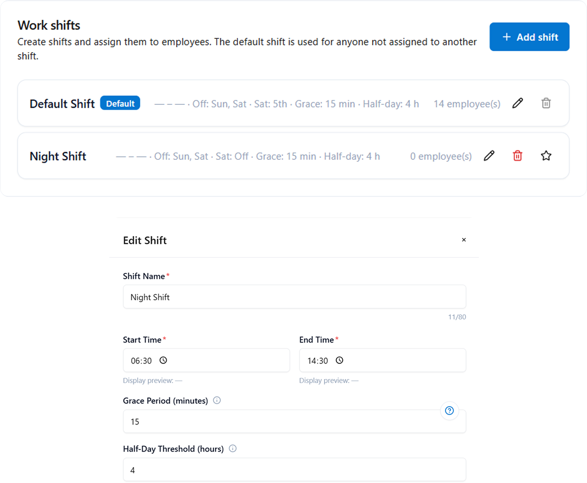 Peyqo Attendance — Create and Manage Employee Work Schedules Effortlessly