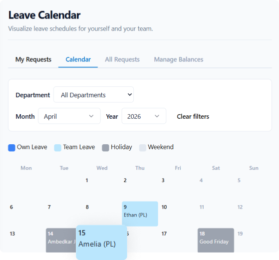 Peyqo Leave Management — Plan Team Availability Without Scheduling Conflicts