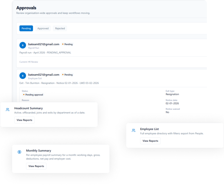 Peyqo reports and approvals preview